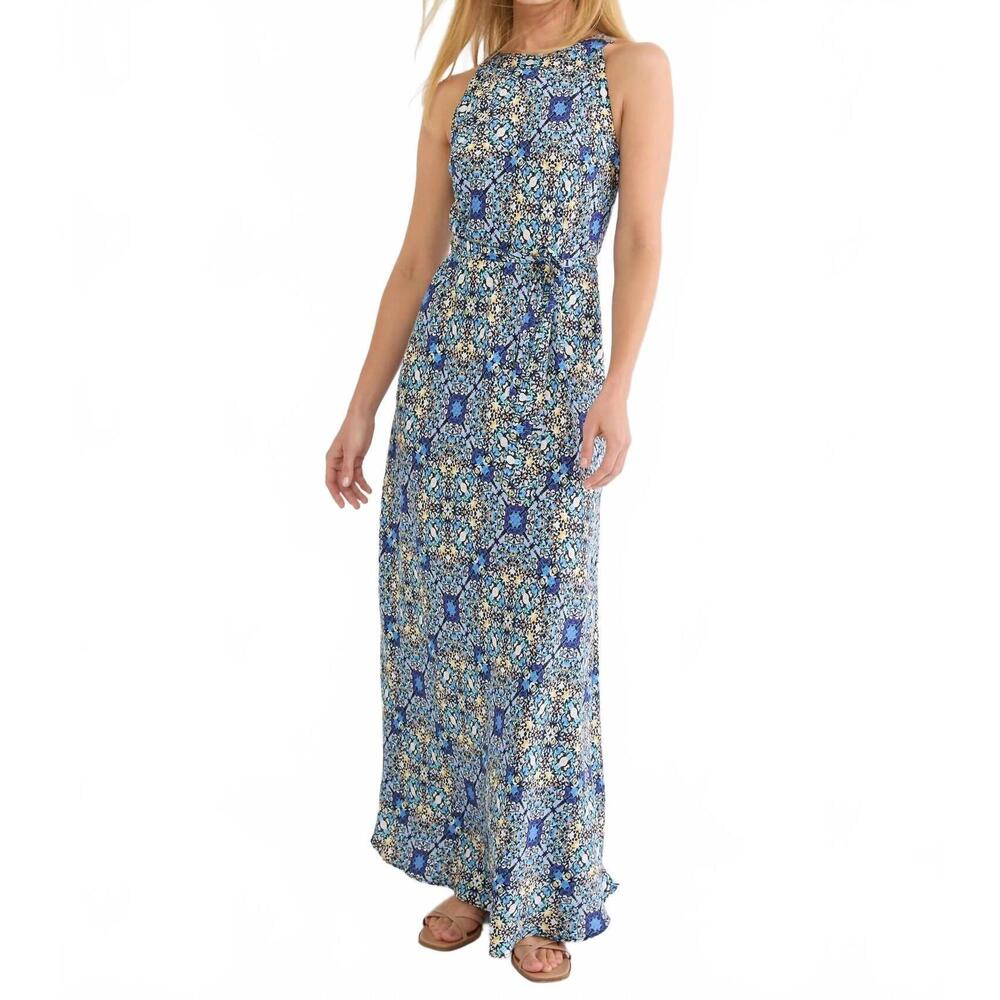 NEW NIC + ZOE filagree tile becca maxi dress in blue multi - Picture 5 of 5